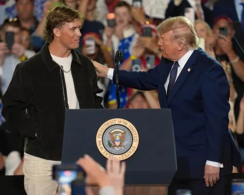 Giants' Jaxson Dart Introduces Trump at Rally, Teammate Abdul Carter Reacts