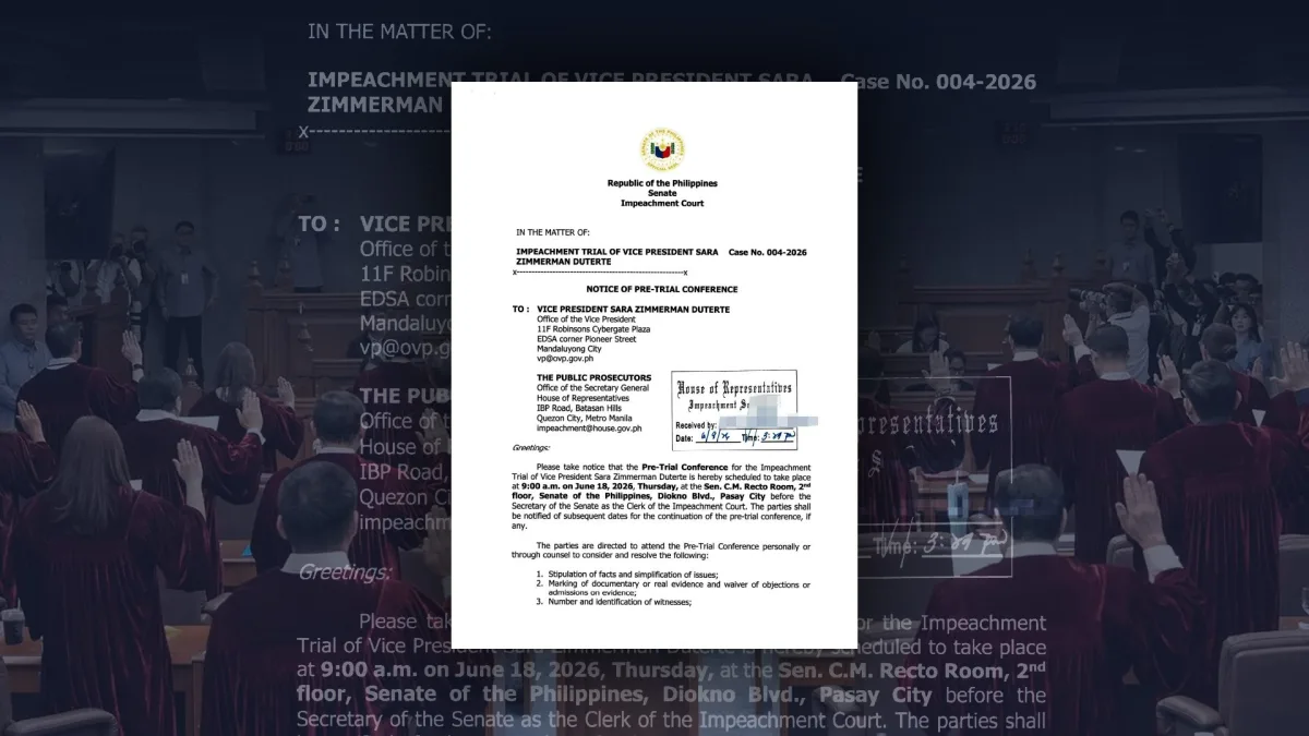 Sara Duterte's impeachment pre-trial set for June 18 — here's how it compares to Estrada and Corona