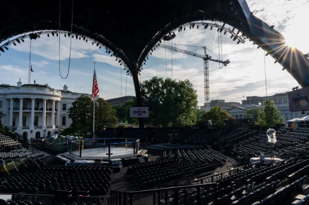 White House lawn gets an Octagon for Trump's 80th birthday bash