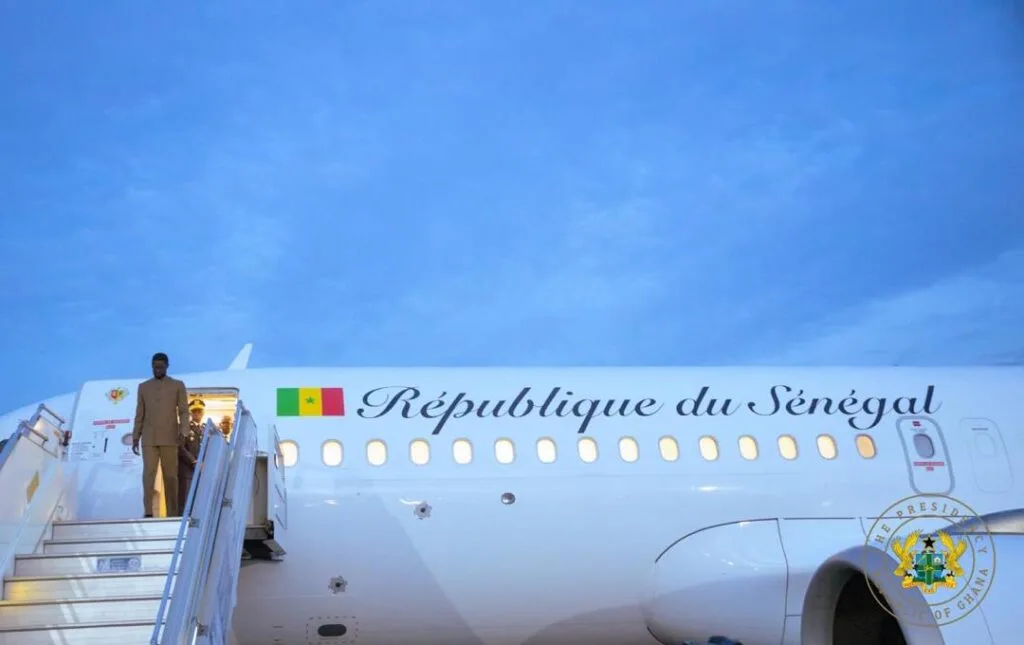 Senegal's President Faye lands in Accra for reparatory justice conference on slavery