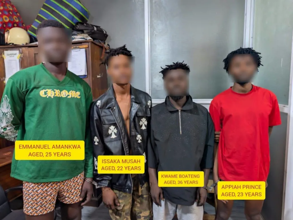 Four Arrested, Pistol, Narcotics Seized in Mankranso Operation