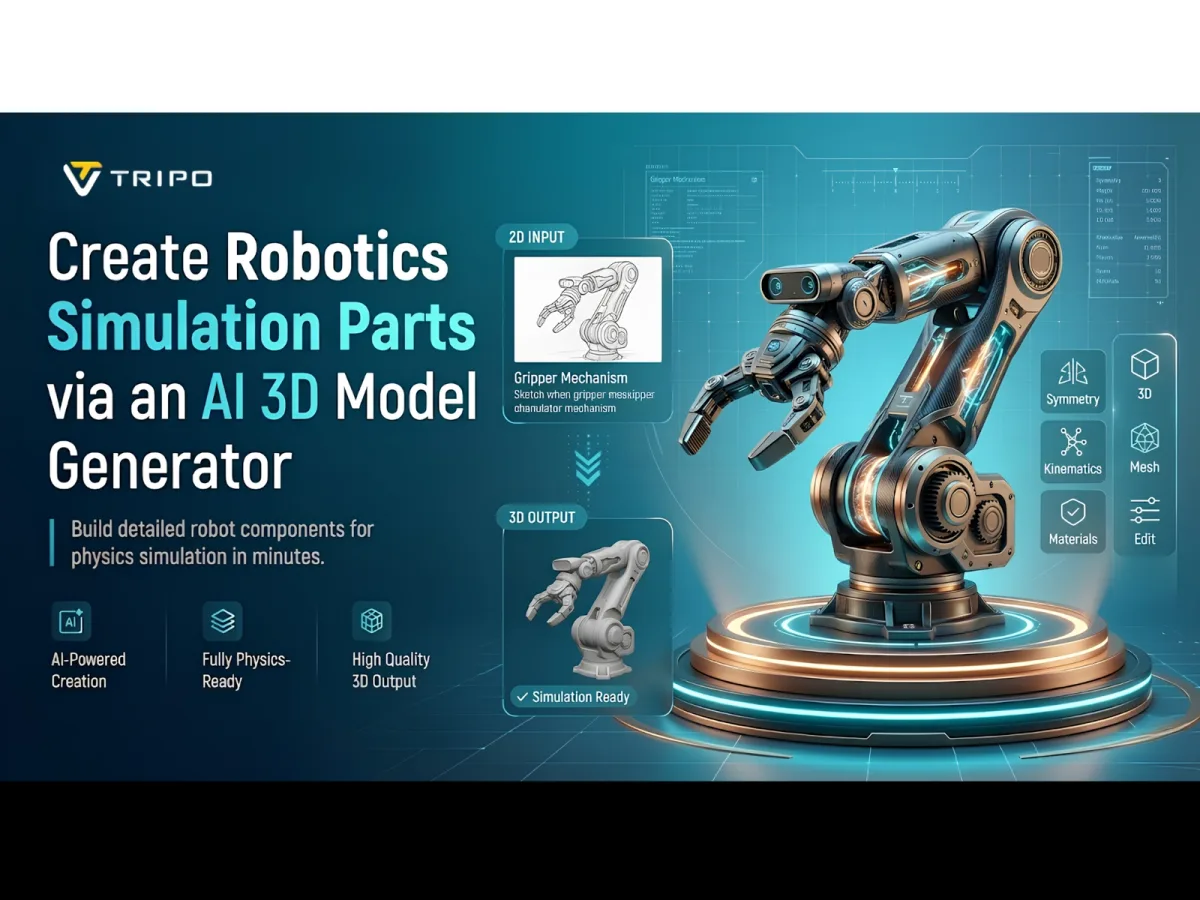 Robotics Simulation Parts Created in Minutes Via AI 3D Model Generator
